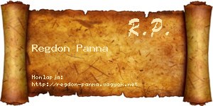 Regdon Panna névjegykártya
